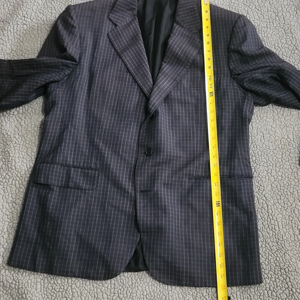 Luciano Barbera Made In Italy Silk And Wool Blazer Size 56/6/r Dark Blue…